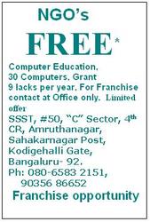 NGO-9laks -30-computers for fracnhise per year-free computer education