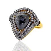 New Vintage Ring 14K Gold 925 Silver Diamond Jewelry