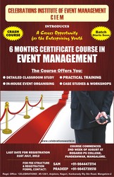 6 month Certificate Course in Event  Management