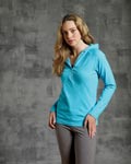 Womens Cotton/Spandex Half-Zip Hooded Pullover