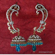 Desigern earrings/ Jhumkas from online jewellery store Taj Pearl. 