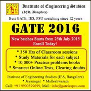 Best GATE Coaching in Bangalore - IES PSU 2016 Classes