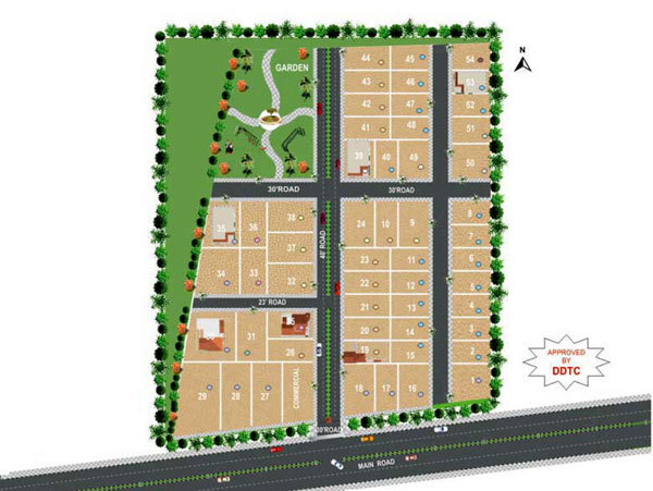 Plots range of 1500 sq.ft,  1800 sq.ft,  and 2400 sq.ft at Rs. 650/- 