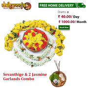 Sevanthige & 2 Jasmine Garlands Combo at Rs.40