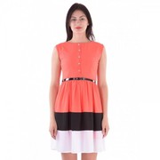 Orange Silk Solid Cut-out Dresses