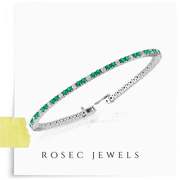 Green Gemstone Emerald Tennis Bracelet