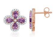 best jewellery shop in India, Petals Of Amethyst Stud Earrings