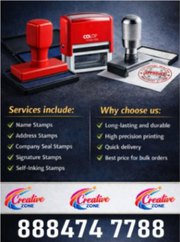 Rubber Stamp Rs. 250/- | Address Stamps Rs. 350/- | Call Creative Zone